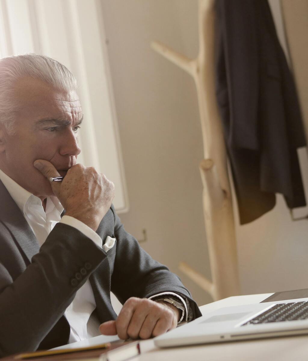 Man sitting at a computer
